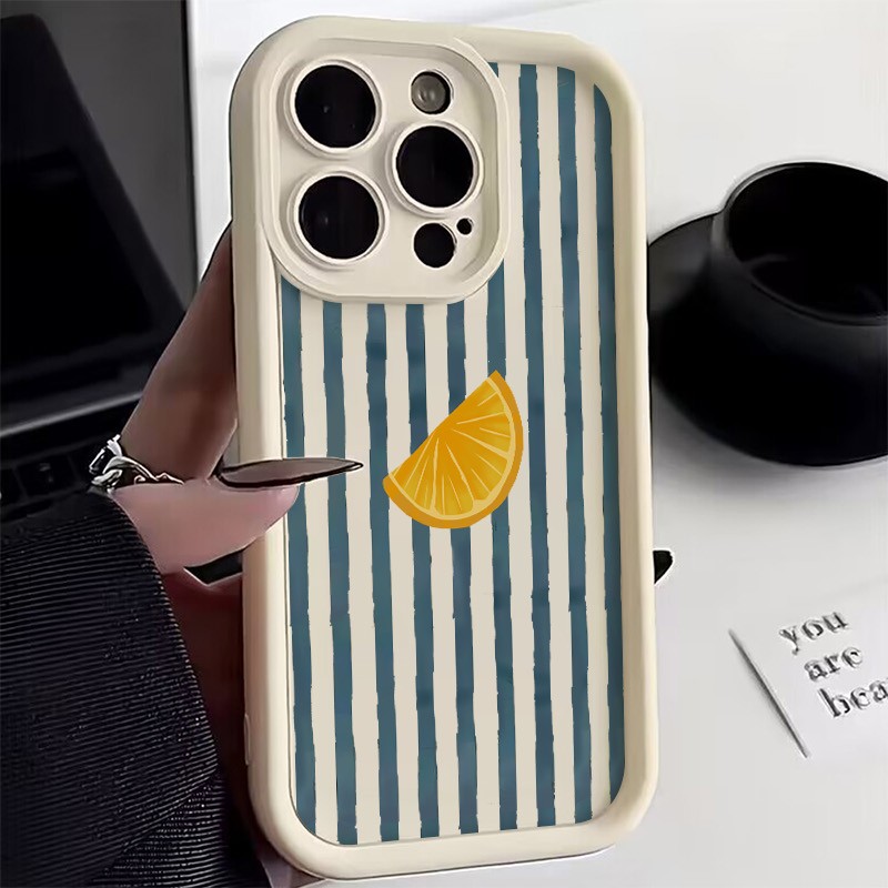 Xiaomi Redmi Note 13 - Striped Lemon Slice Pattern Phone Case