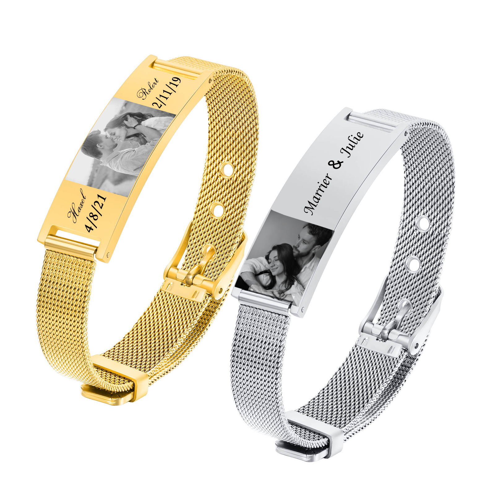 Personalized Photo Bracelet, S - đánh giá và giá Stainless Mesh Band