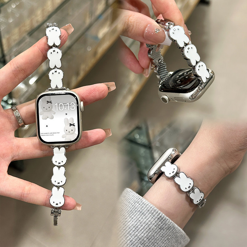 Miffy Rabbit Leather Watch Ban - đánh giá và giá Apple Smartwatch Accessories