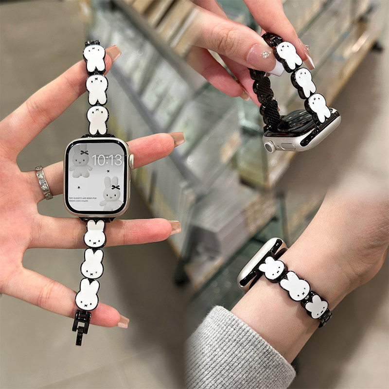 Miffy Rabbit Leather Watch Ban - đánh giá và giá Apple Smartwatch Accessories