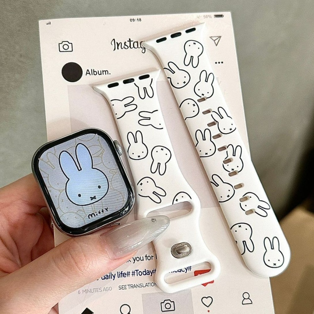 Cute Miffy Rabbit Cartoon Watc - đánh giá và giá Apple Smartwatch Accessories