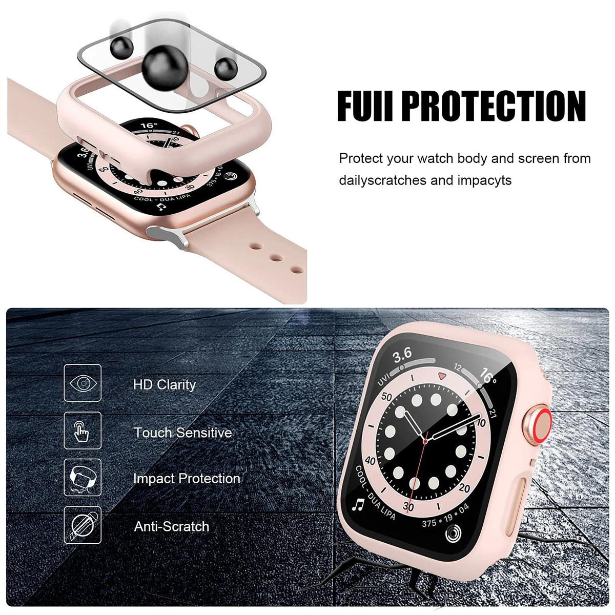 Tempered Glass+Cover For Apple - đánh giá và giá Apple Smartwatch Accessories