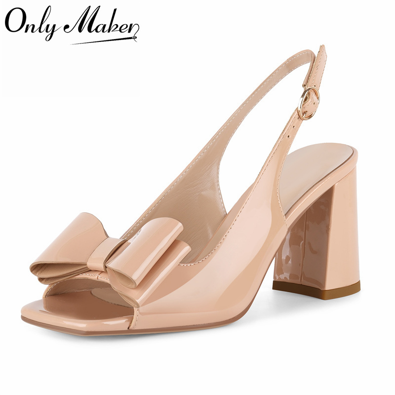 Onlymaker Women Square Toe Bow - đánh giá và giá Leather Classic Strap