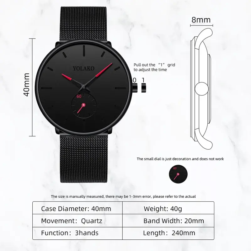 YOLAKO Mens Fashion Minimalist - đánh giá và giá Stainless Mesh Band