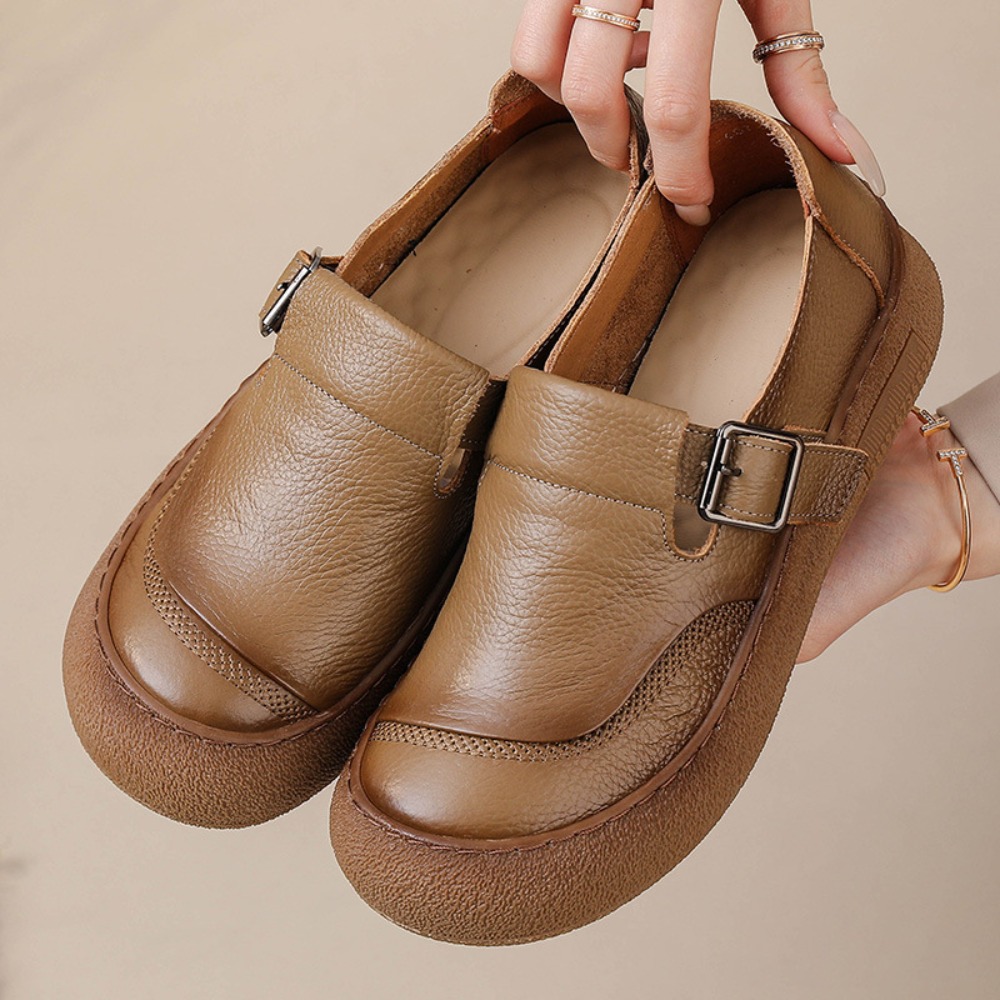 Casual Single Shoes for Women  - đánh giá và giá Leather Classic Strap