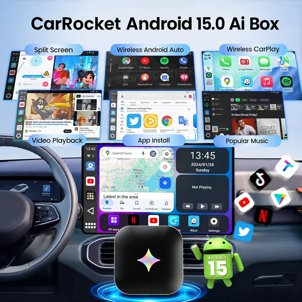 2026Android15 CarPlay Ai Box C - đánh giá và giá Smartwatch Universal