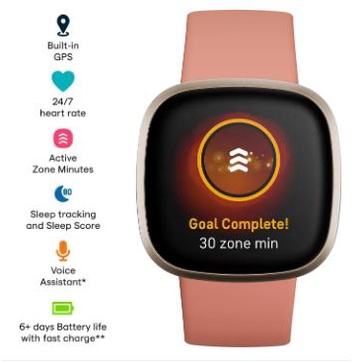 Fitbit Versa 3 Motivational He - đánh giá và giá Smartwatch X