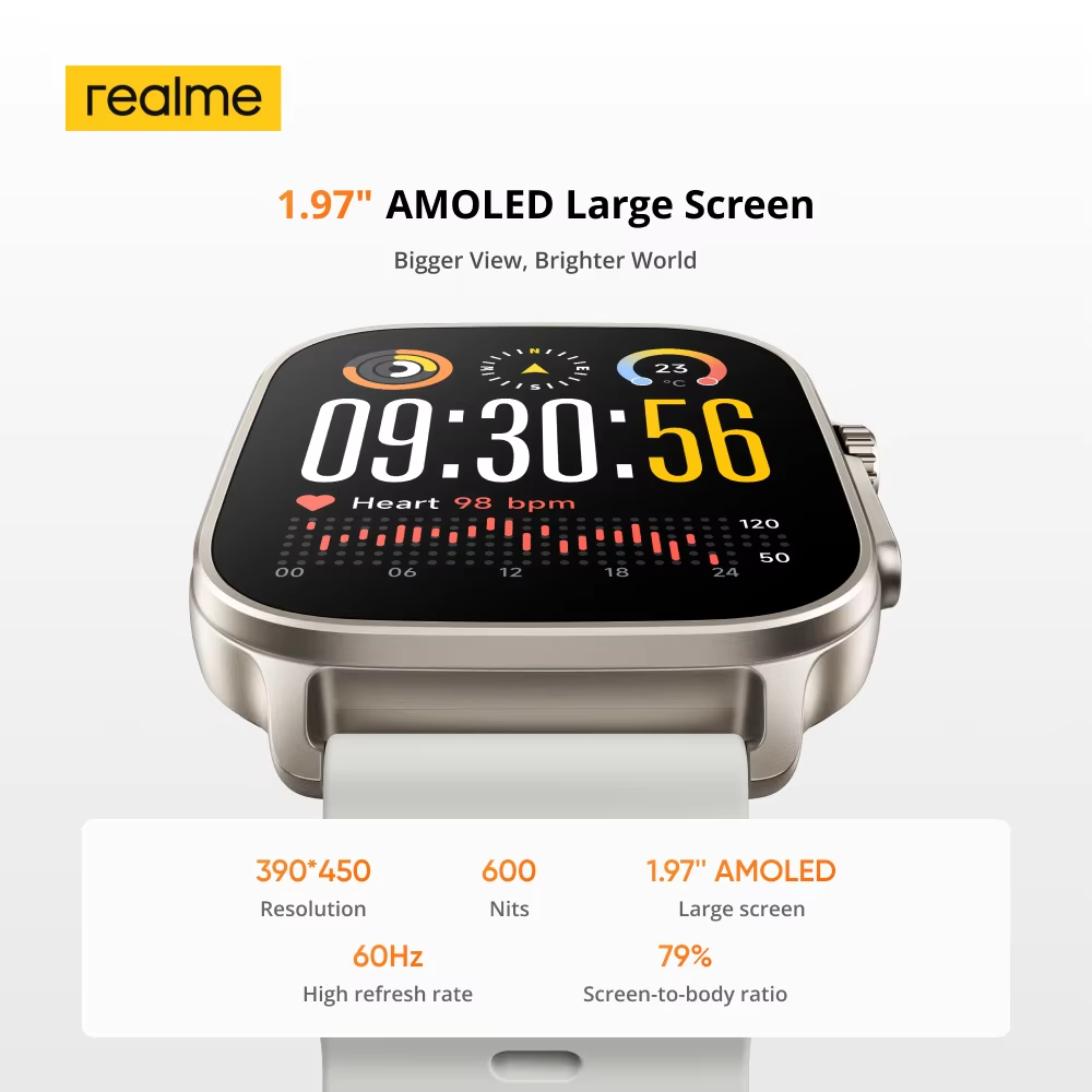 Global Version realme watch 5  - đánh giá và giá Smartwatch X12